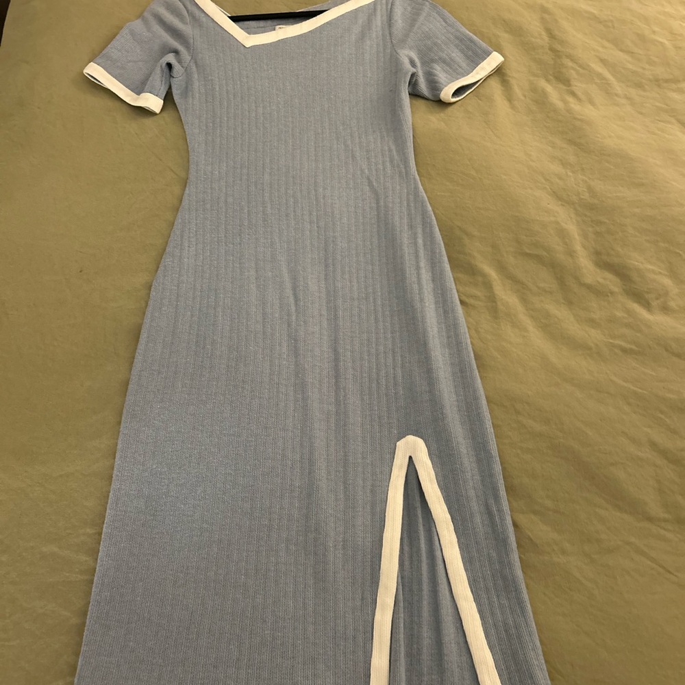 Petite Studio Blue and White Midi Dress